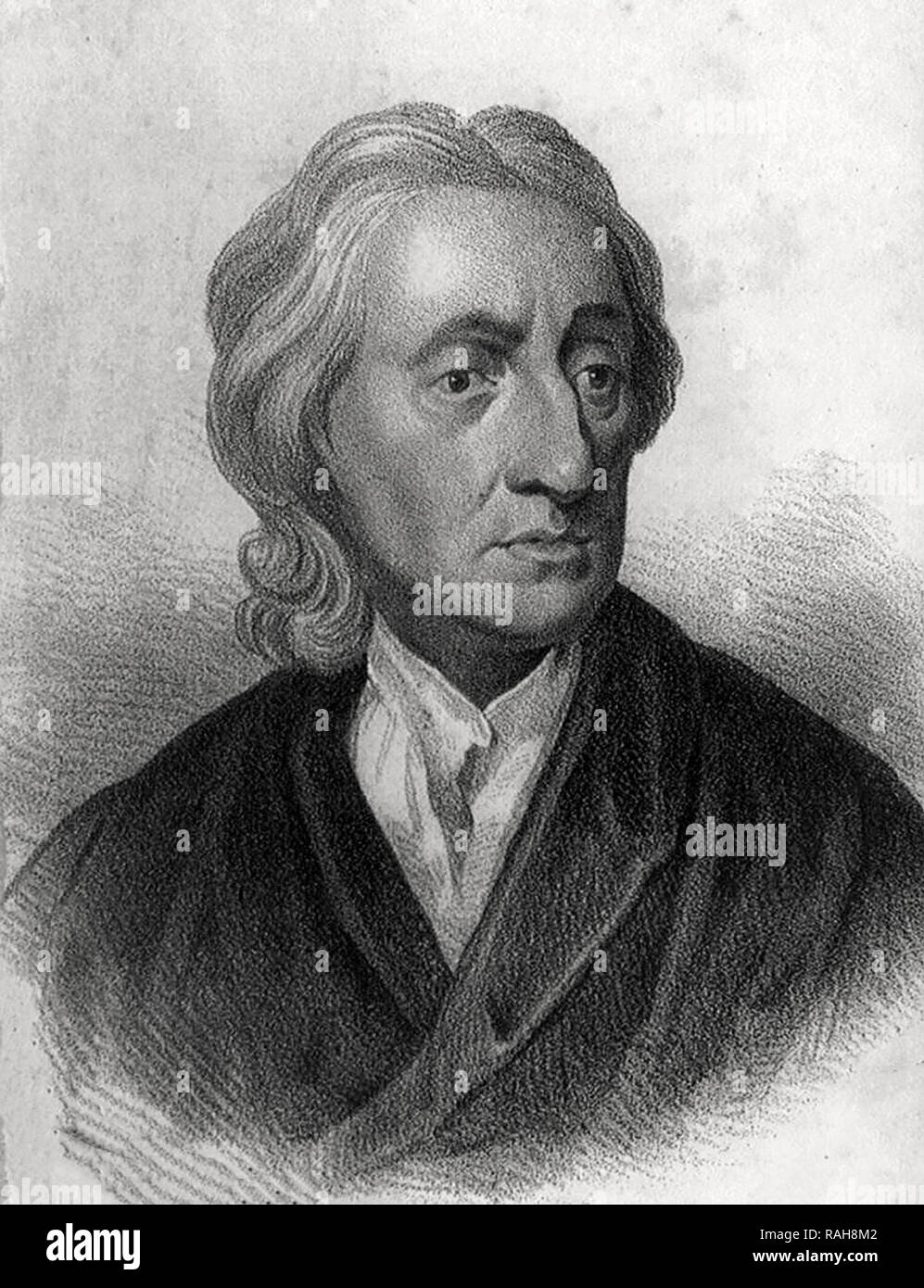 Un retrato de John Locke. Foto de stock