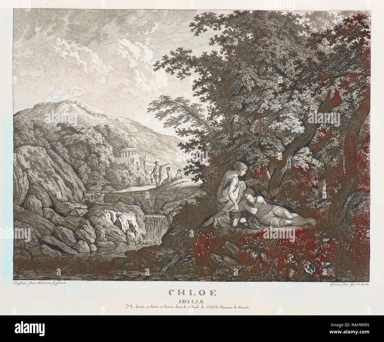 Chloe Idille, Colección des tableaux en gouache et des Dessins de Salomon Gessner, Gessner, Salomon, 1730-1788 reinventado Foto de stock