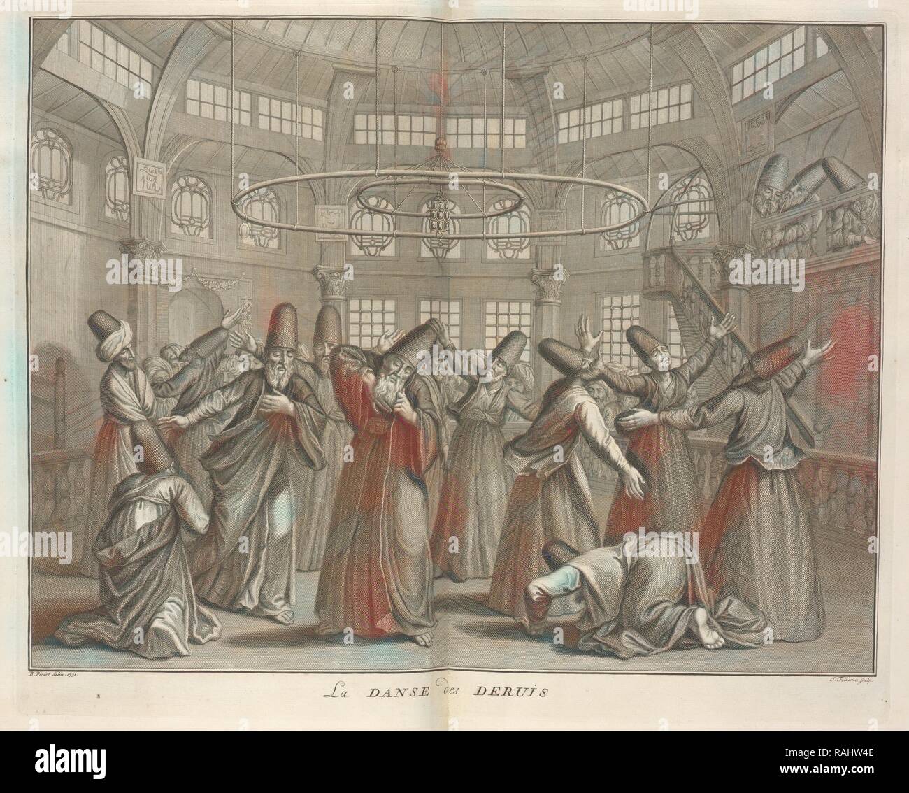 Danza de los Derviches, ceremonias et coutumes religieuses de tous les peuples du monde, Picart, Bernard, 1673-1733 reinventado Foto de stock
