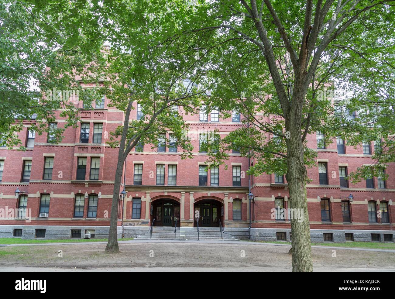 El edificio de la Universidad, Parque de Harvard Yard, de la Universidad de Harvard, Cambridge, Massachusetts, EE.UU. Foto de stock