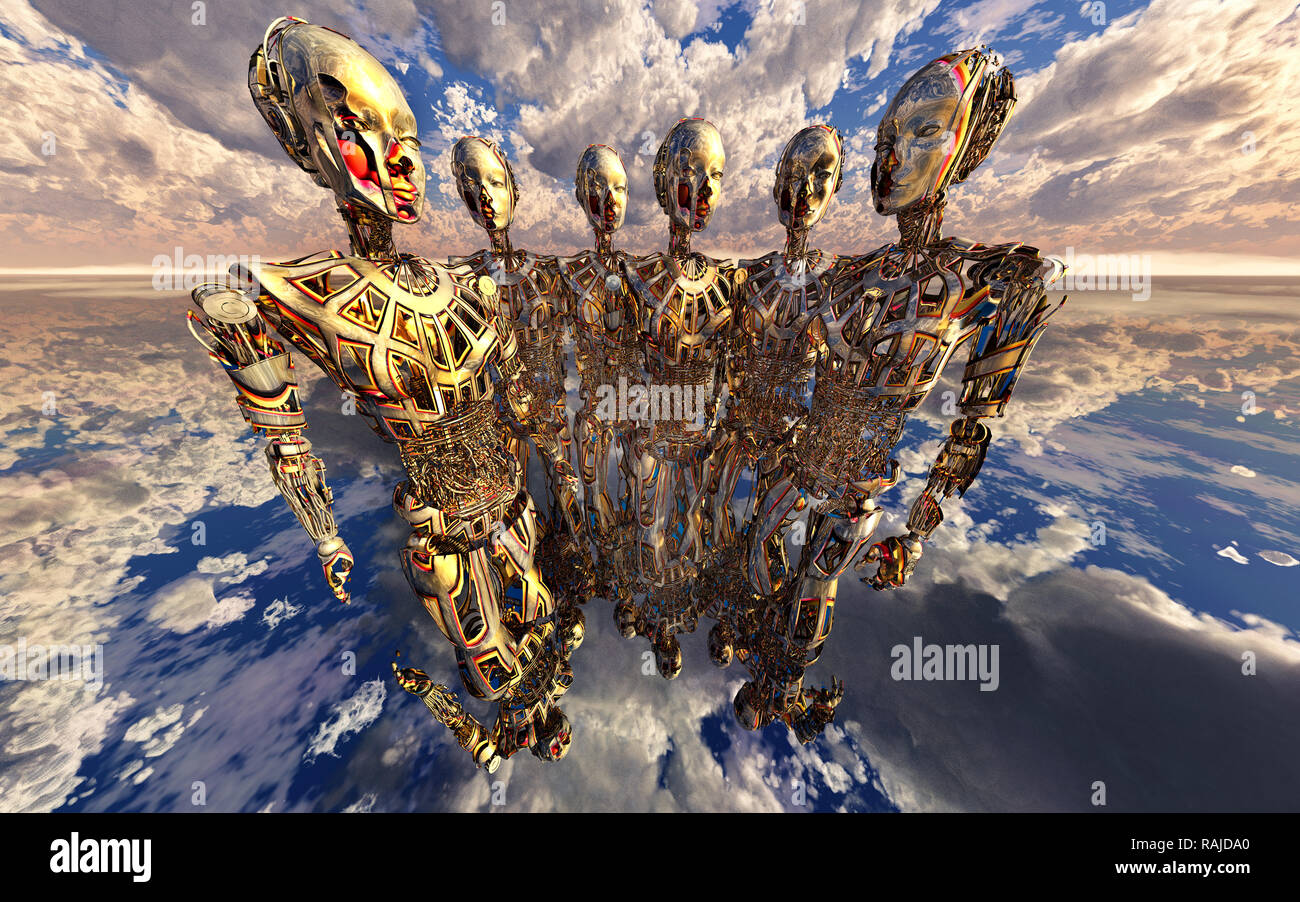 Inteligencia Artificial y transhumanismo Foto de stock