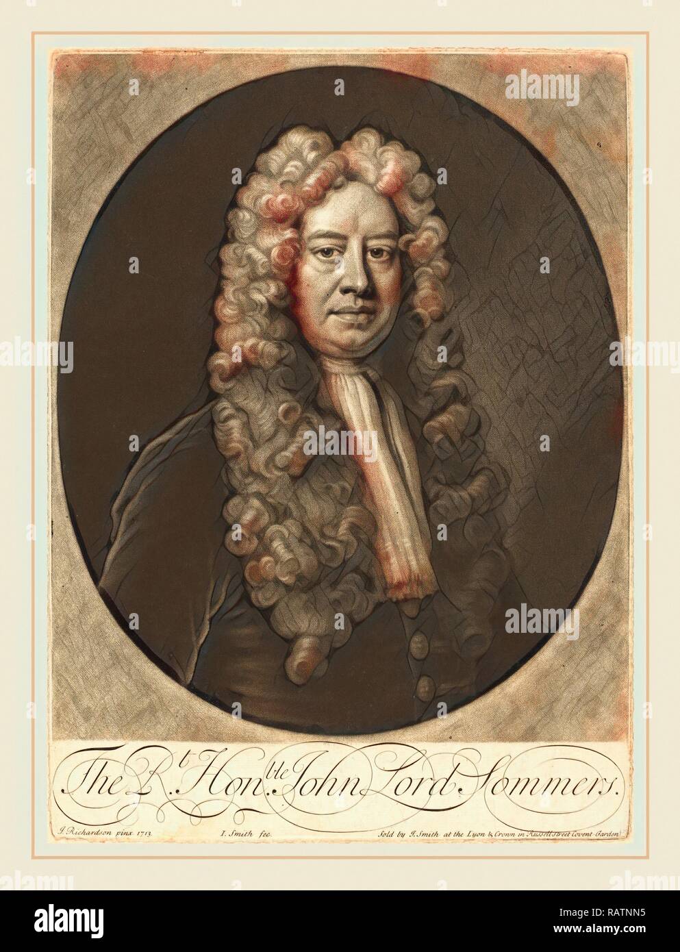 John Smith después de Jonathan Richardson, Sor (activo) de principios del  siglo XIX, John Lord Sommers, 1713, sobre mezzotint sentó reinventado  Fotografía de stock - Alamy