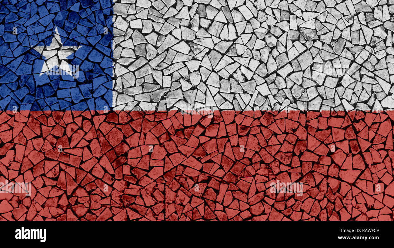 Azulejos de mosaico Pintura de Chile Bandera, textura de fondo Fotografía  de stock - Alamy