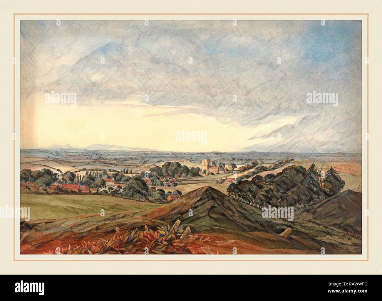 Atribuye a James Bulwer, británicos (1794-1879), Iglesia Hunworth, acuarela y grafito. Reinventado Foto de stock