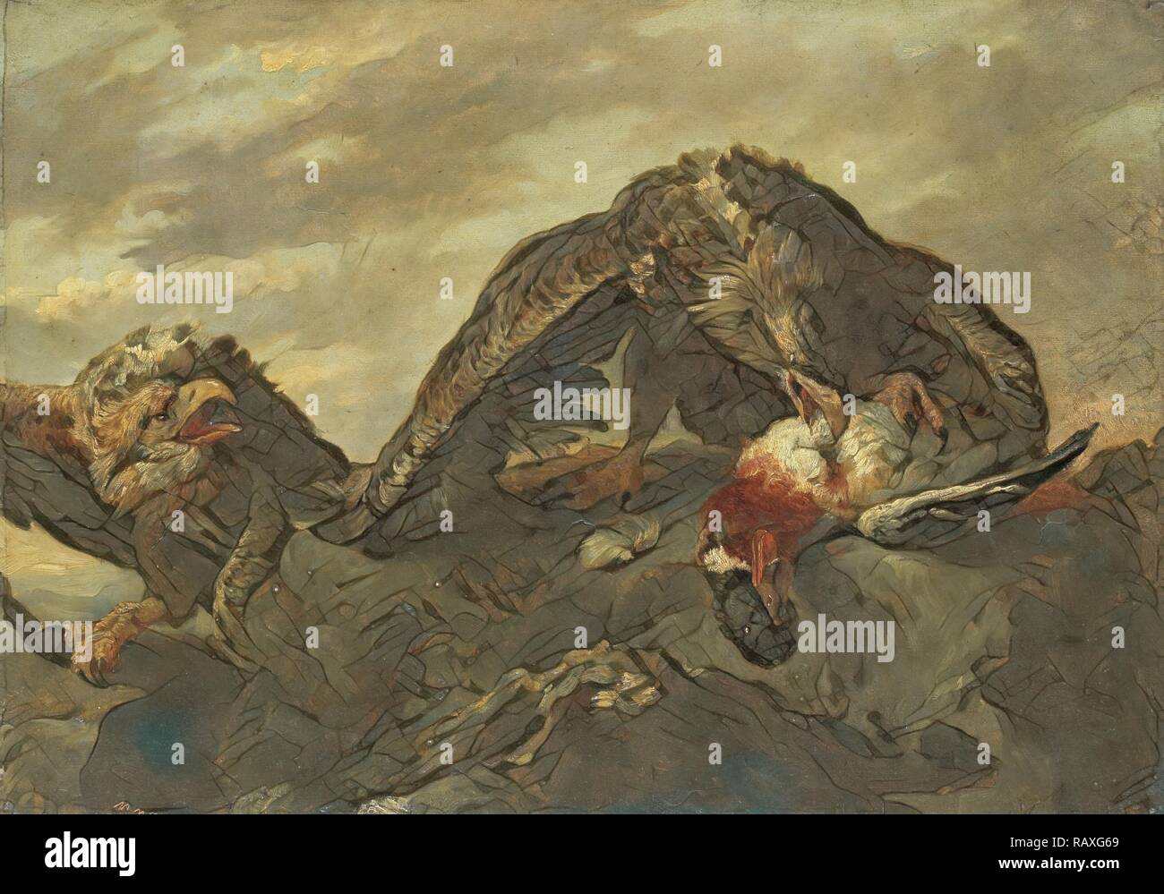Águilas en rocas, Matthijs Maris, 1857. Reimagined by Gibon. Arte clásico  con un toque moderno reinventado Fotografía de stock - Alamy