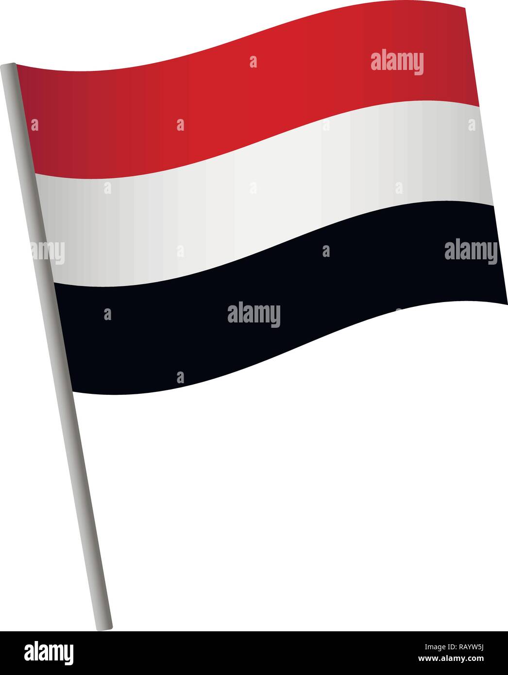 Icono De La Bandera De Yemen La Bandera Nacional De Yemen En Un Polo Ilustración Vectorial 