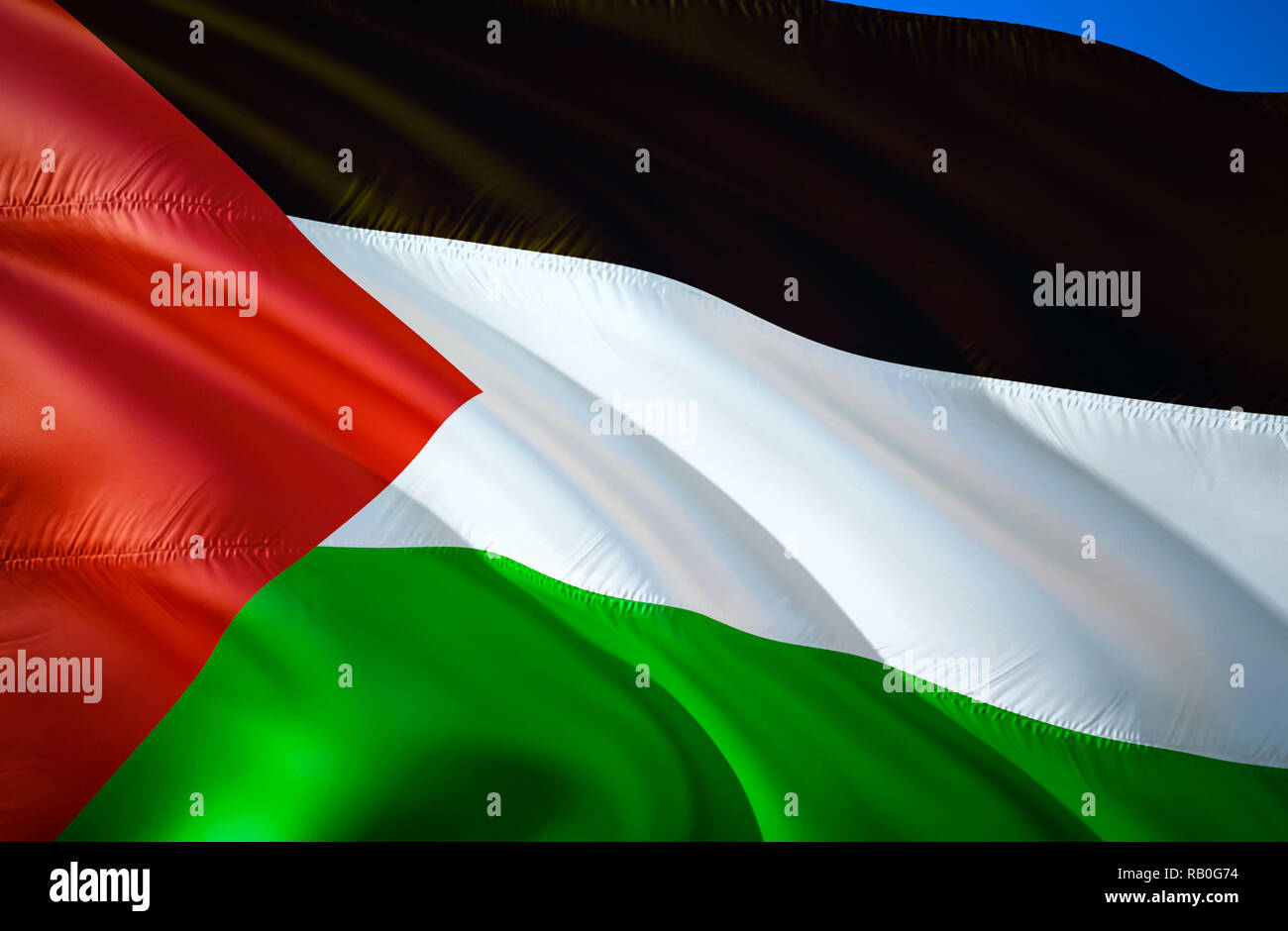 Fondo de pantalla realista de la bandera de palestina en 3d