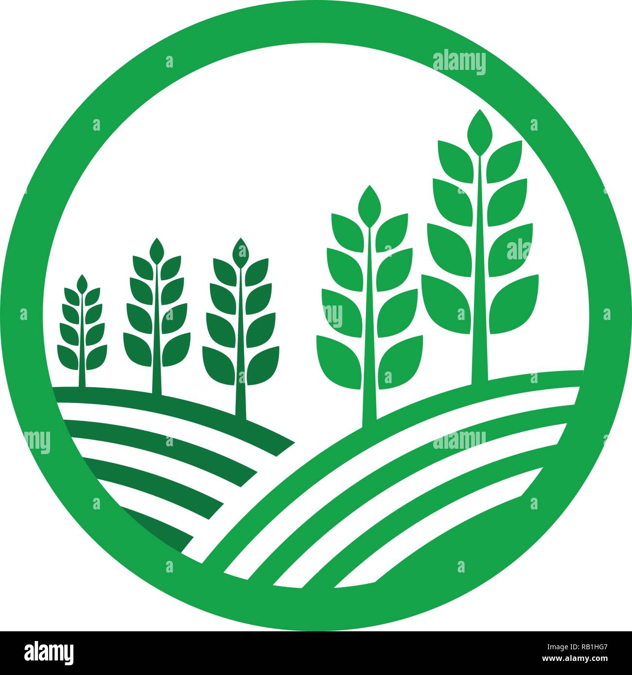 Logotipo de la empresa de agricultura ecológica única imagen vectorial  Imagen Vector de stock - Alamy