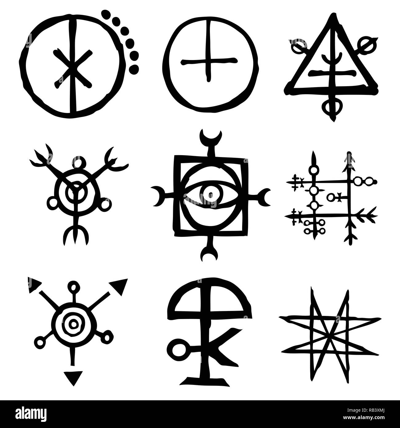Descarga Vector De Conjunto De Símbolos De Runas Vikingas Nórdicas Antiguas