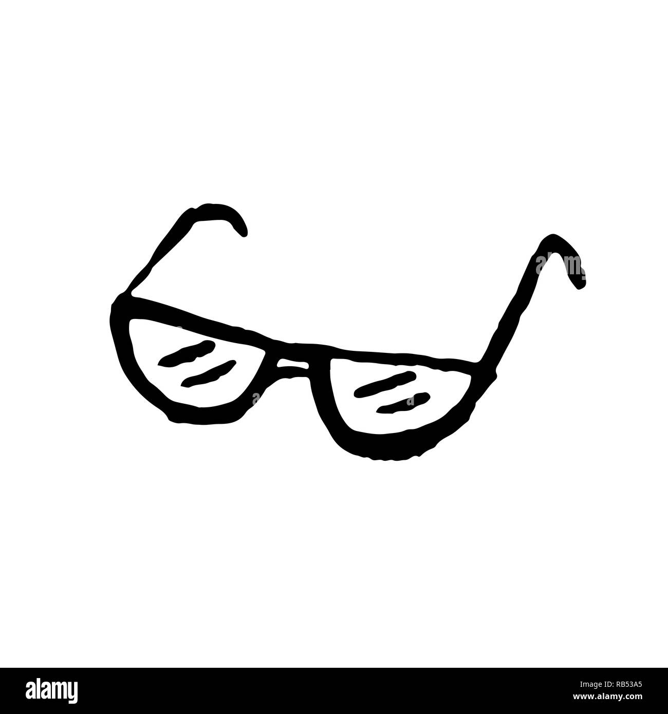 Gafas icono grunge. Dibujadas a mano ilustración vectorial Ilustración del Vector