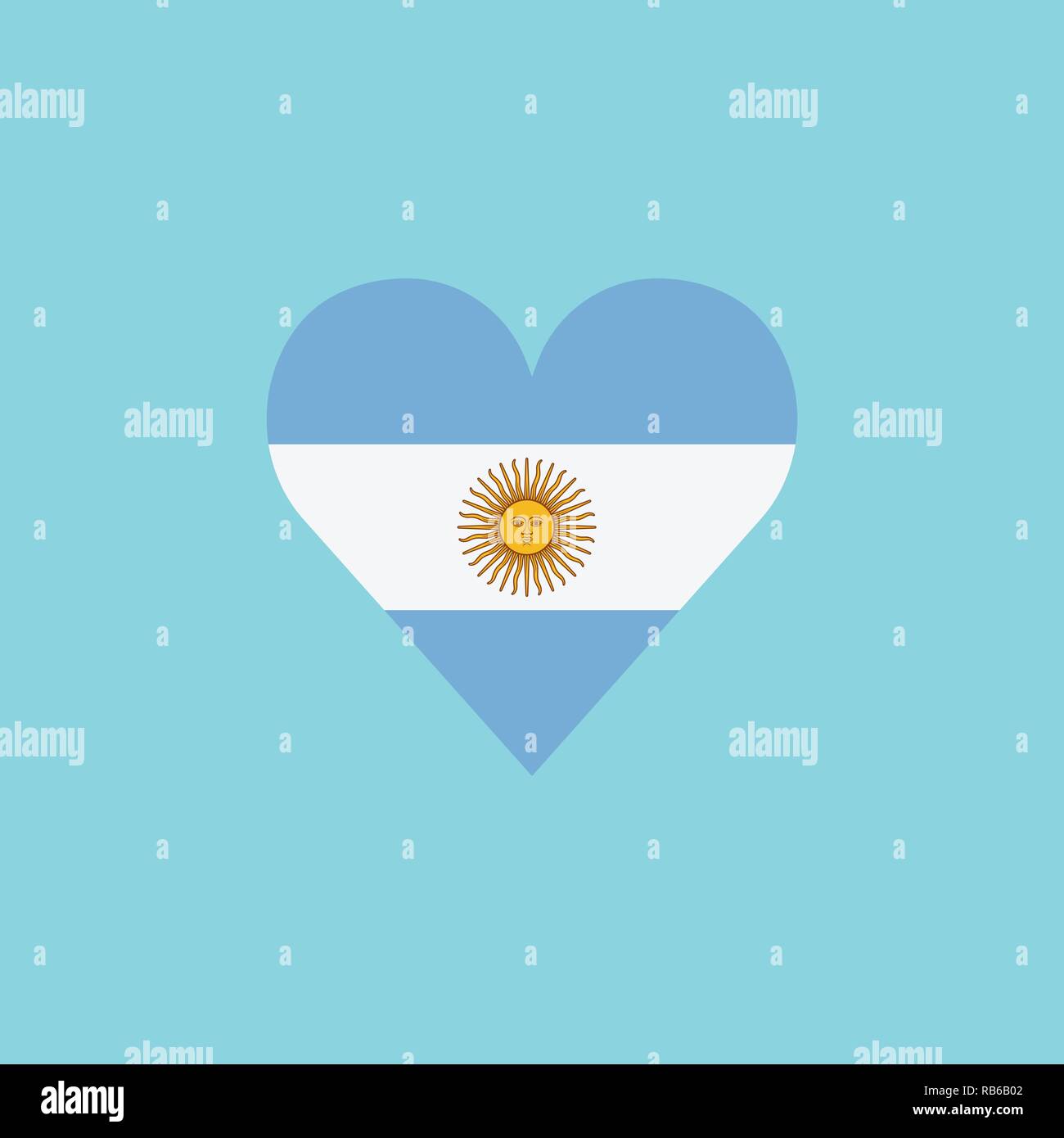 Icono De La Bandera Argentina En Un Diseno Plano En Forma De Corazon Dia De La Independencia O El Concepto De Las Vacaciones Del Dia Nacional Imagen Vector De Stock Alamy