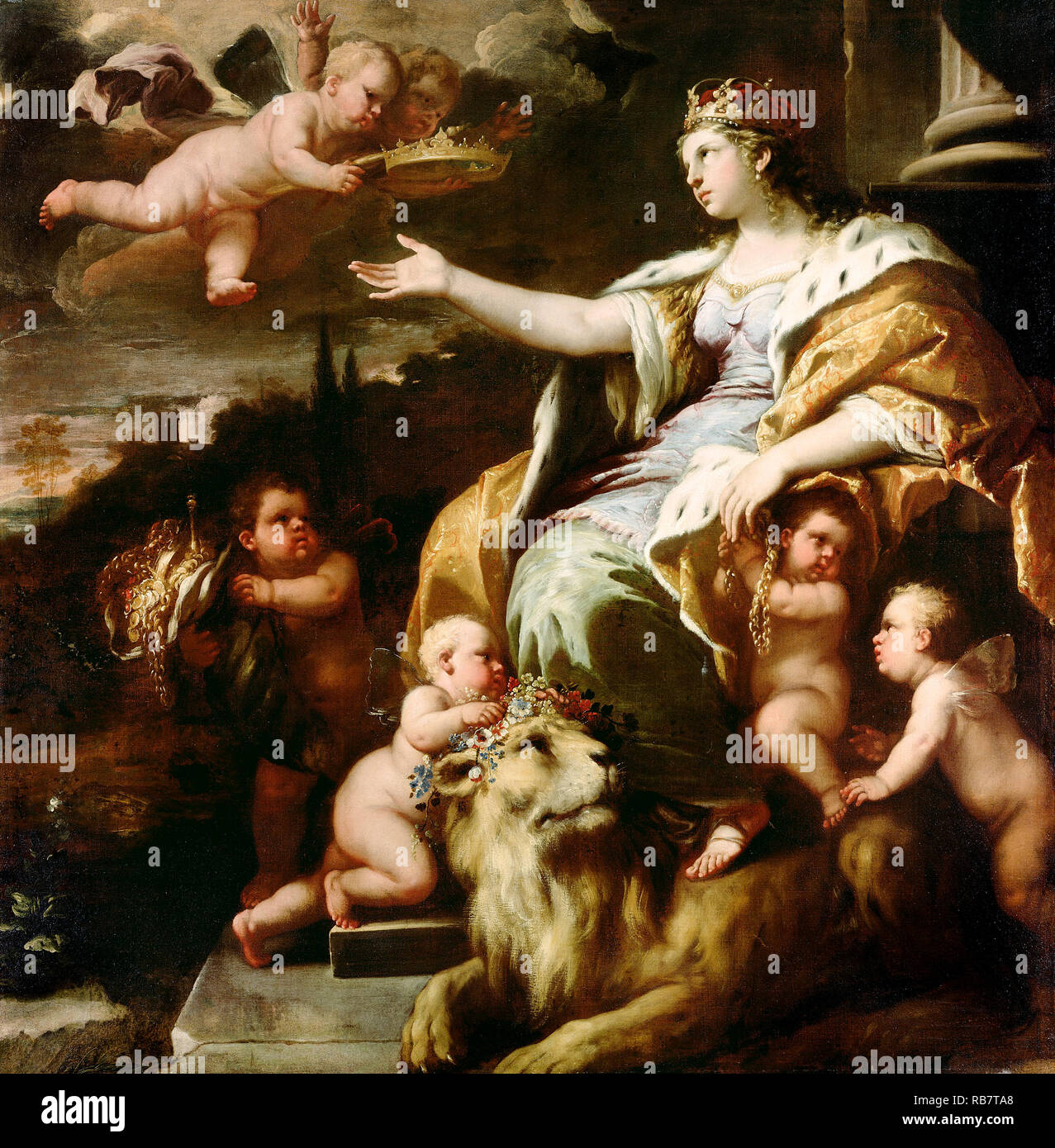 Luca Giordano, alegoría de la magnanimidad, circa 1670 Óleo sobre lienzo, el Museo J. Paul Getty, Los Ángeles, Estados Unidos. Foto de stock