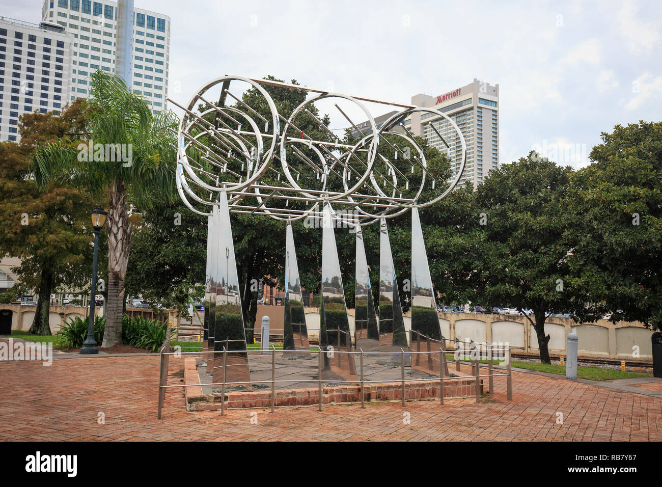 Canción del océano, escultura pública por John Scott en Nueva Orleans. Foto de stock