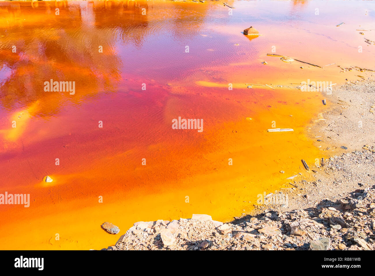 Los restos de las antiguas minas de Riotinto en Huelva (España) Foto de stock