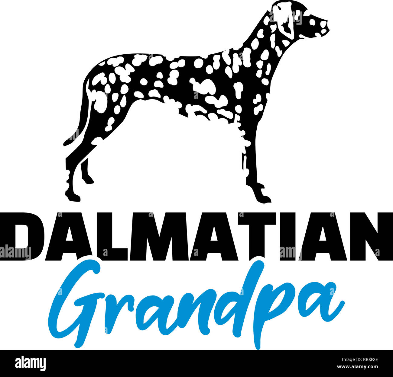 El abuelo de Dalmacia silueta blue word Foto de stock