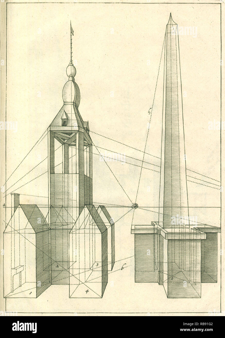 Opiniones del Obelisco, Torre Foto de stock