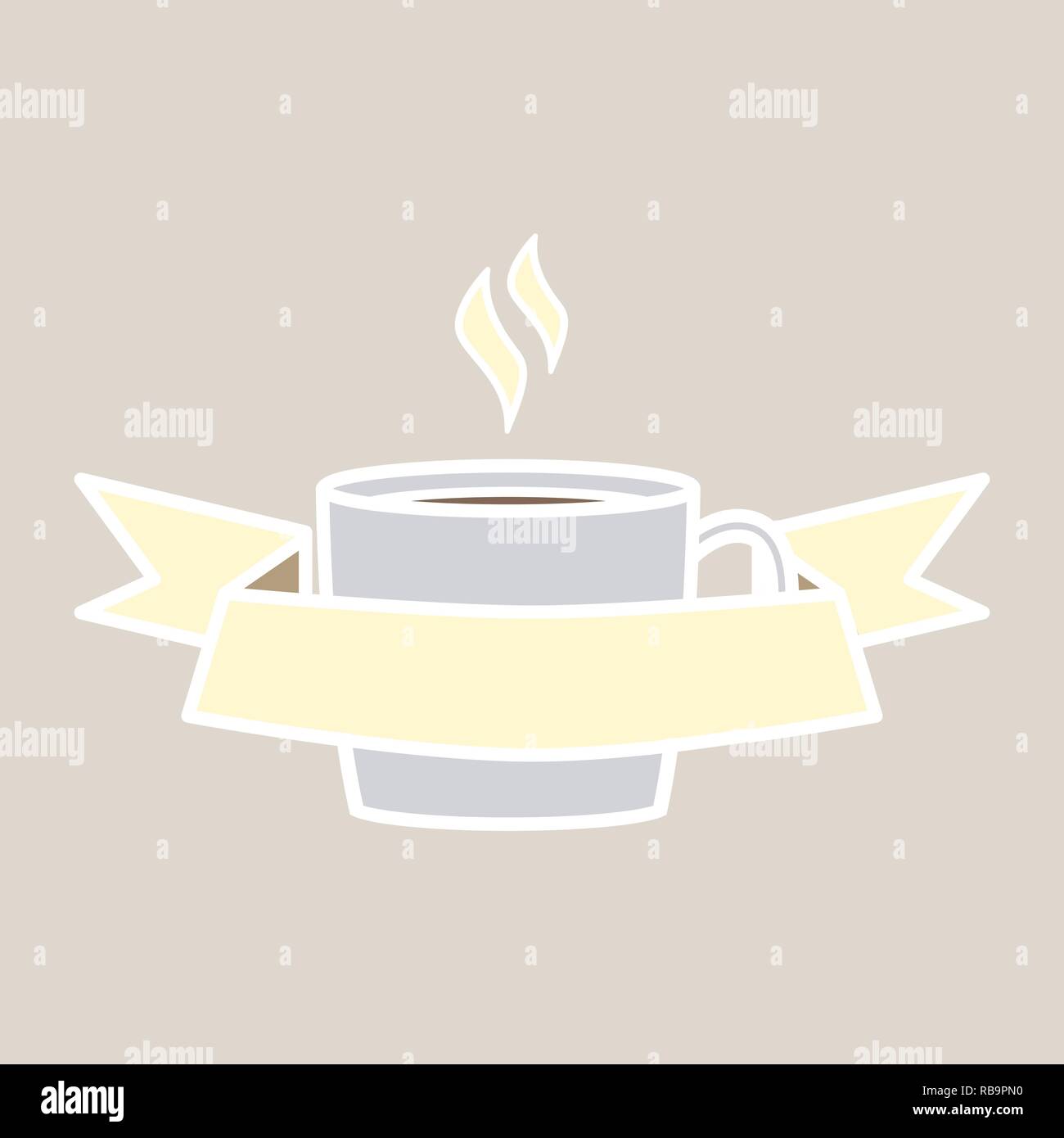 Aislados y la cinta de la taza de café sobre fondo marrón, para el diseño de logotipos - ilustración vectorial Ilustración del Vector