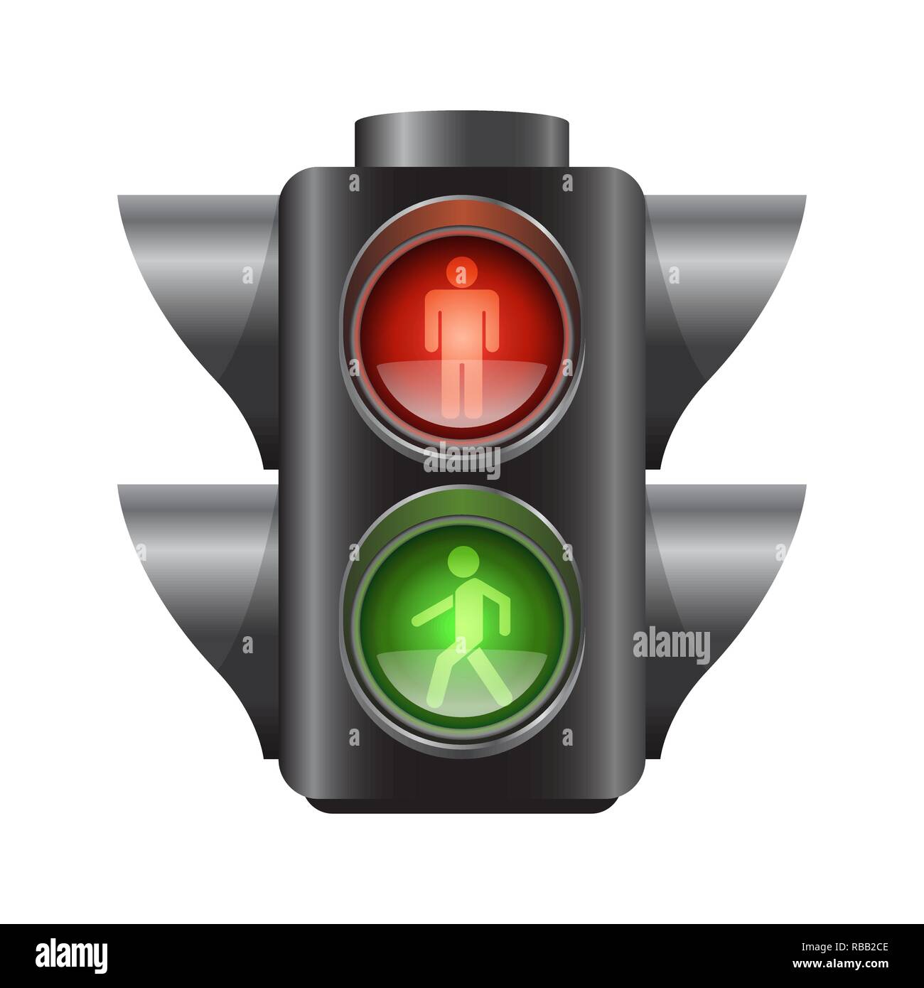 Realista semáforos para peatones - ilustración vectorial Ilustración del Vector