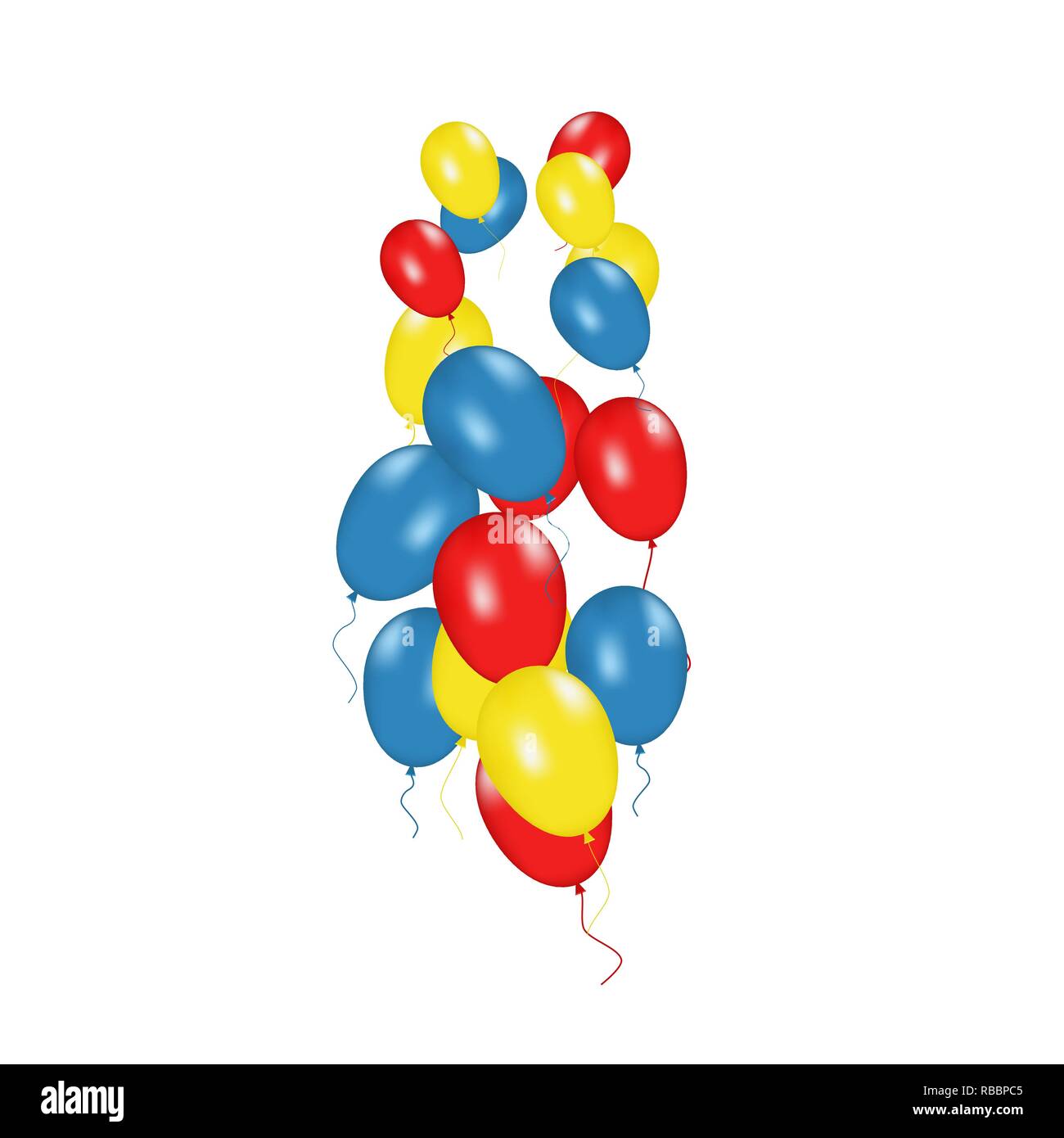 La composición de colores de globos realistas vectoriales aislado sobre fondo  blanco. Globos aislados. Para tarjetas de cumpleaños u otros diseños Imagen  Vector de stock - Alamy