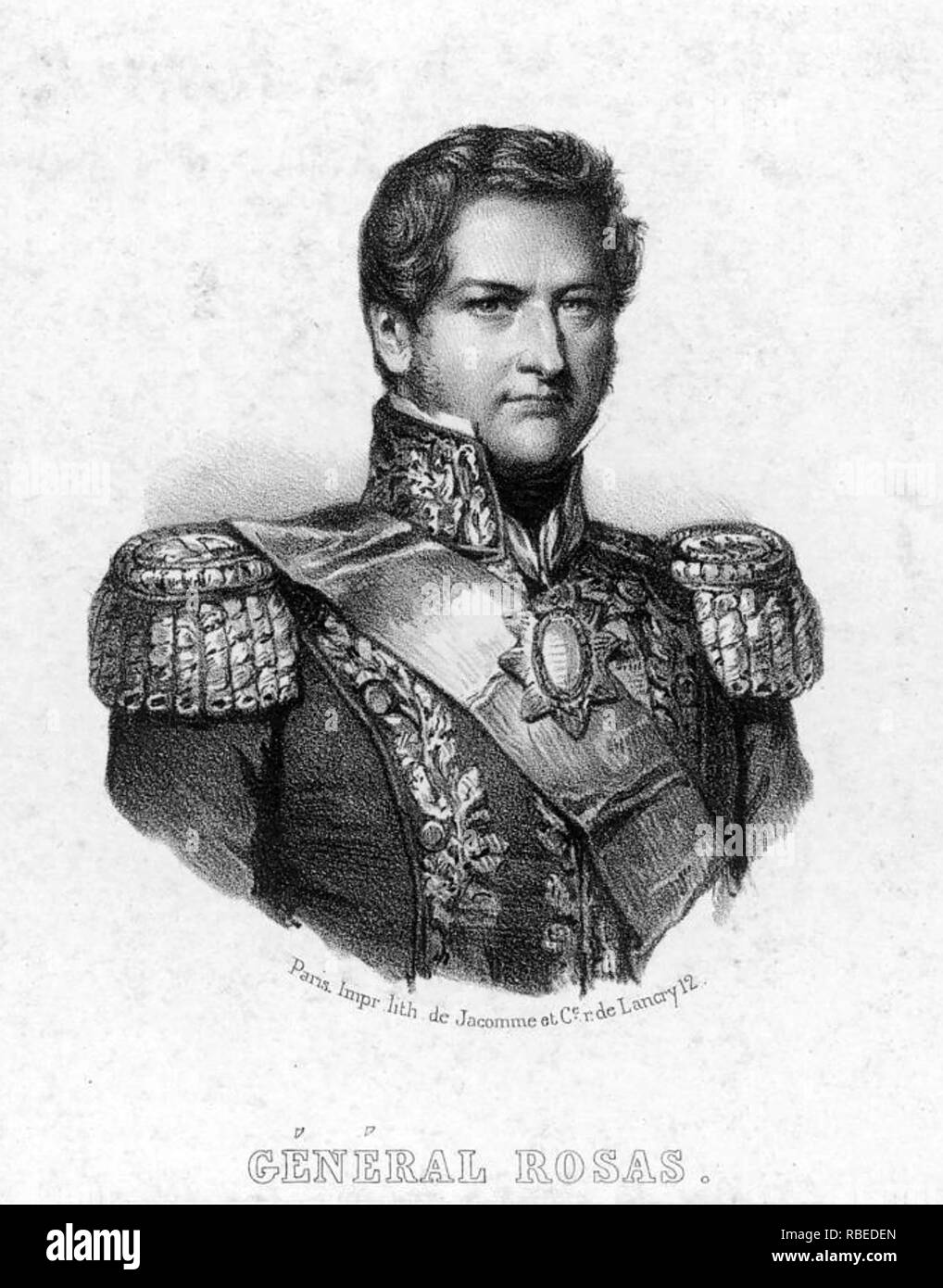 JUAN MANUEL DE ROSAS (1793-1877), gobernador de Buenos Aires Argentina Foto de stock