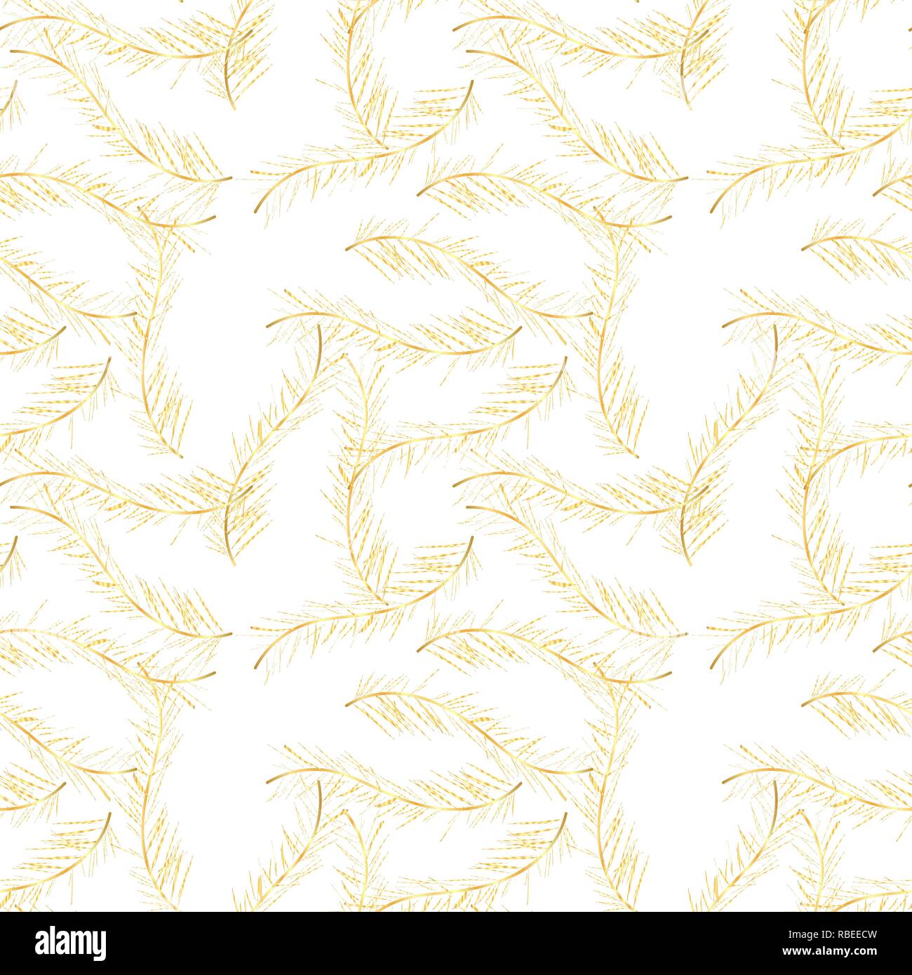 Trama de fondo sin fisuras con plumas doradas abstracta. Vector eps10  illuctration Imagen Vector de stock - Alamy