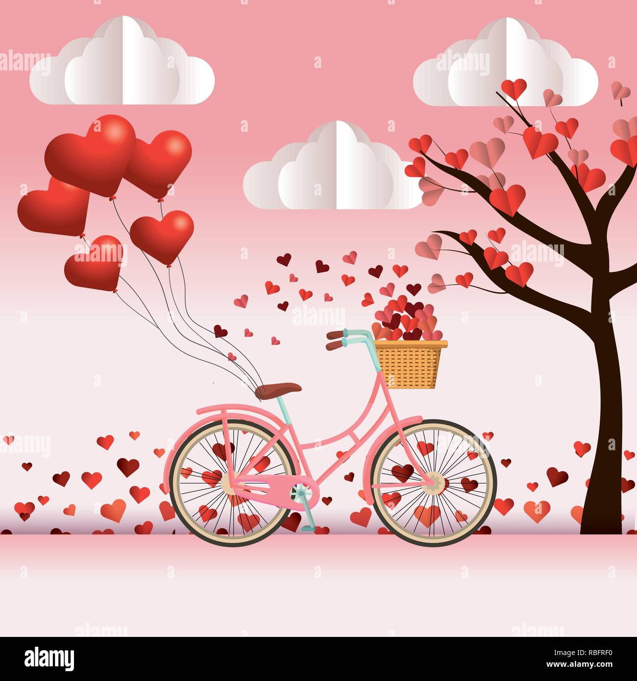 Cute dibujos animados de bicicletas Imagen Vector de stock Alamy