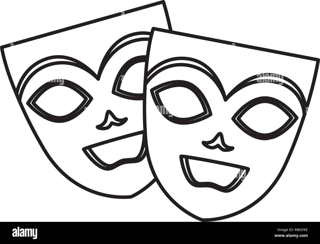 Teatro y máscaras de carnaval Imagen Vector de stock - Alamy