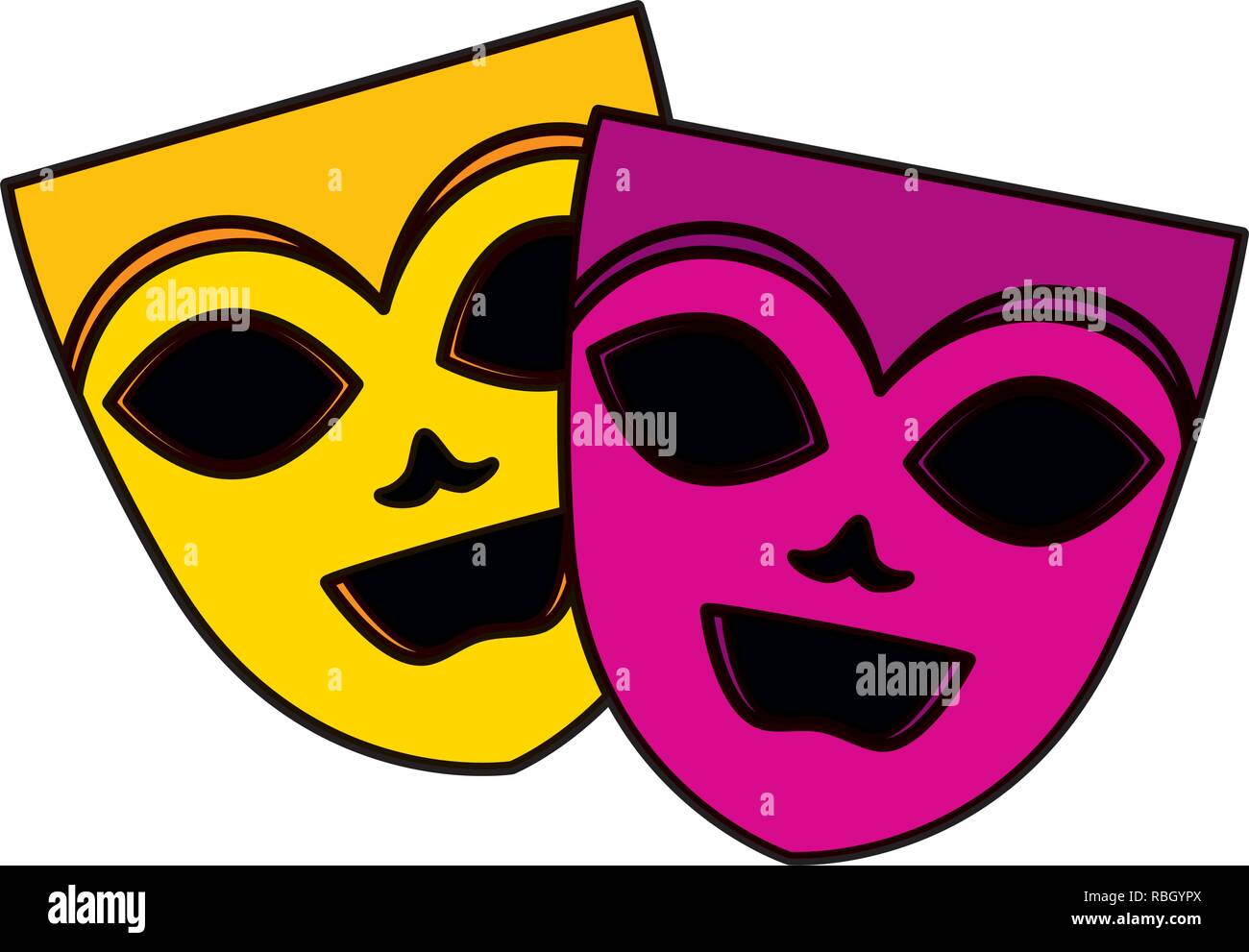 Teatro y máscaras de carnaval Imagen Vector de stock - Alamy