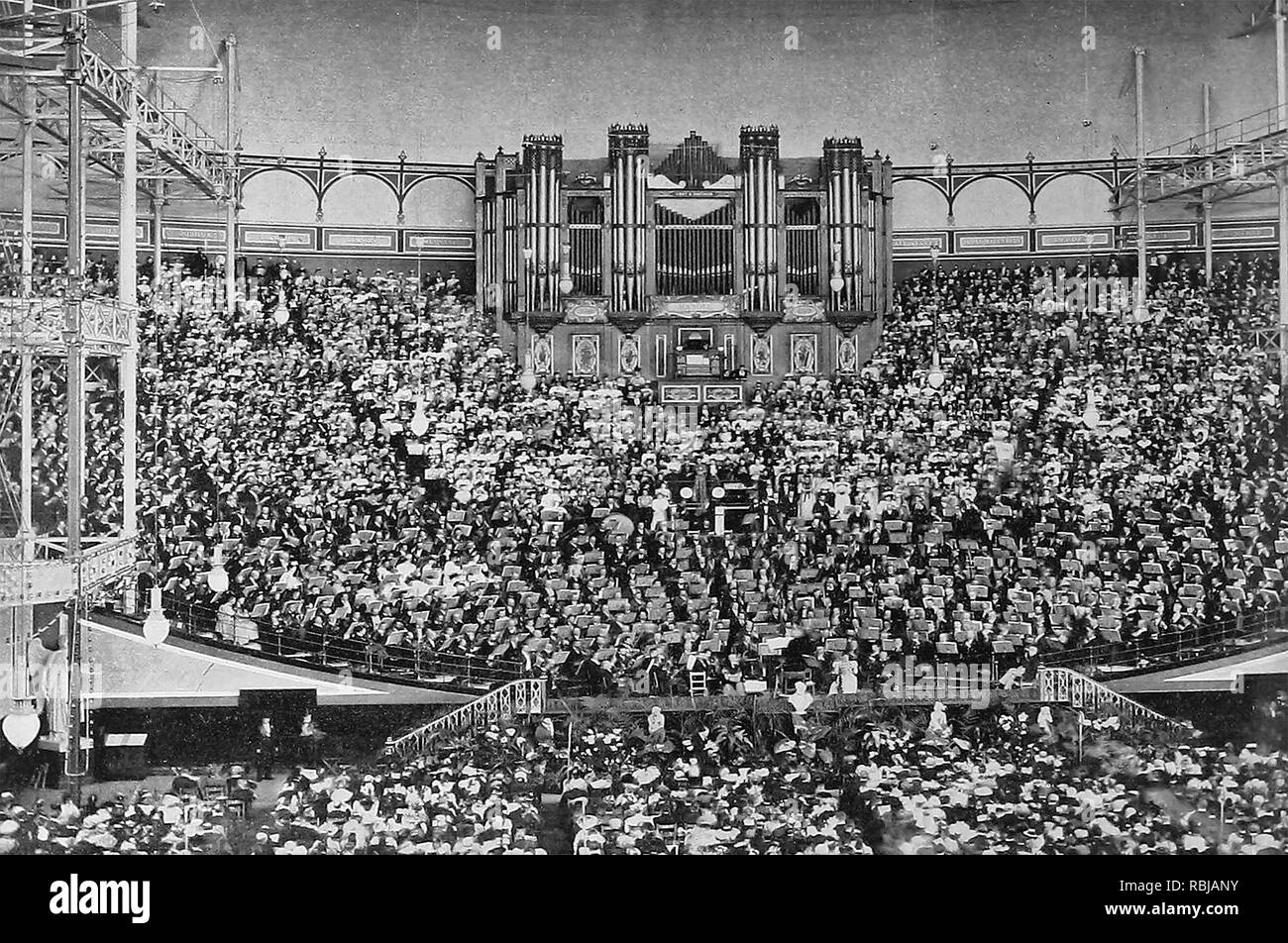 El Handel Festival en el Crystal Palace de Londres, circa 1888 Foto de stock