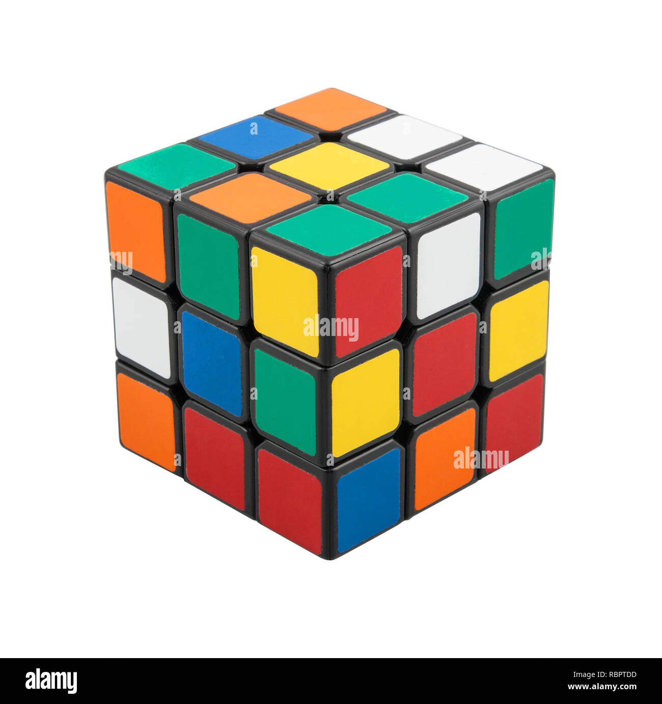 El cubo de Rubik clásico sobre el fondo blanco Fotografía de stock - Alamy