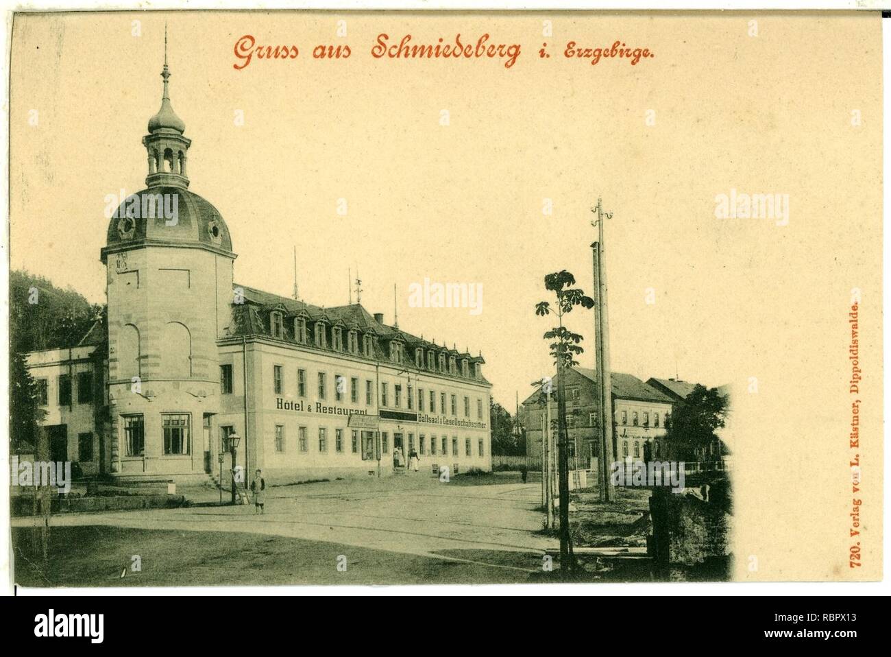 00720-Schmiedeberg-1898-Hotel-Brück & Sohn Kunstverlag. Foto de stock