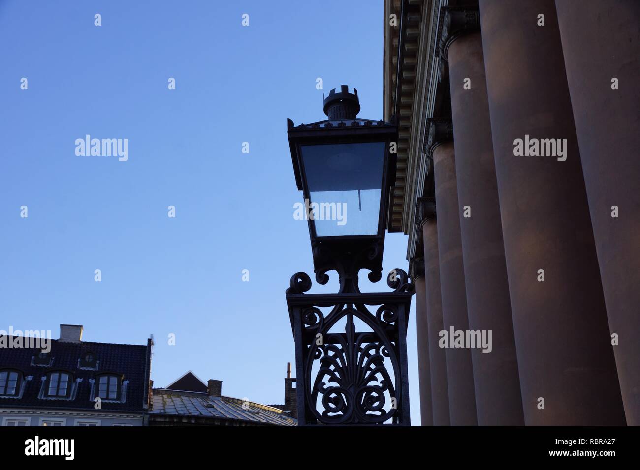 Las lámparas de las calles de Copenhague Foto de stock