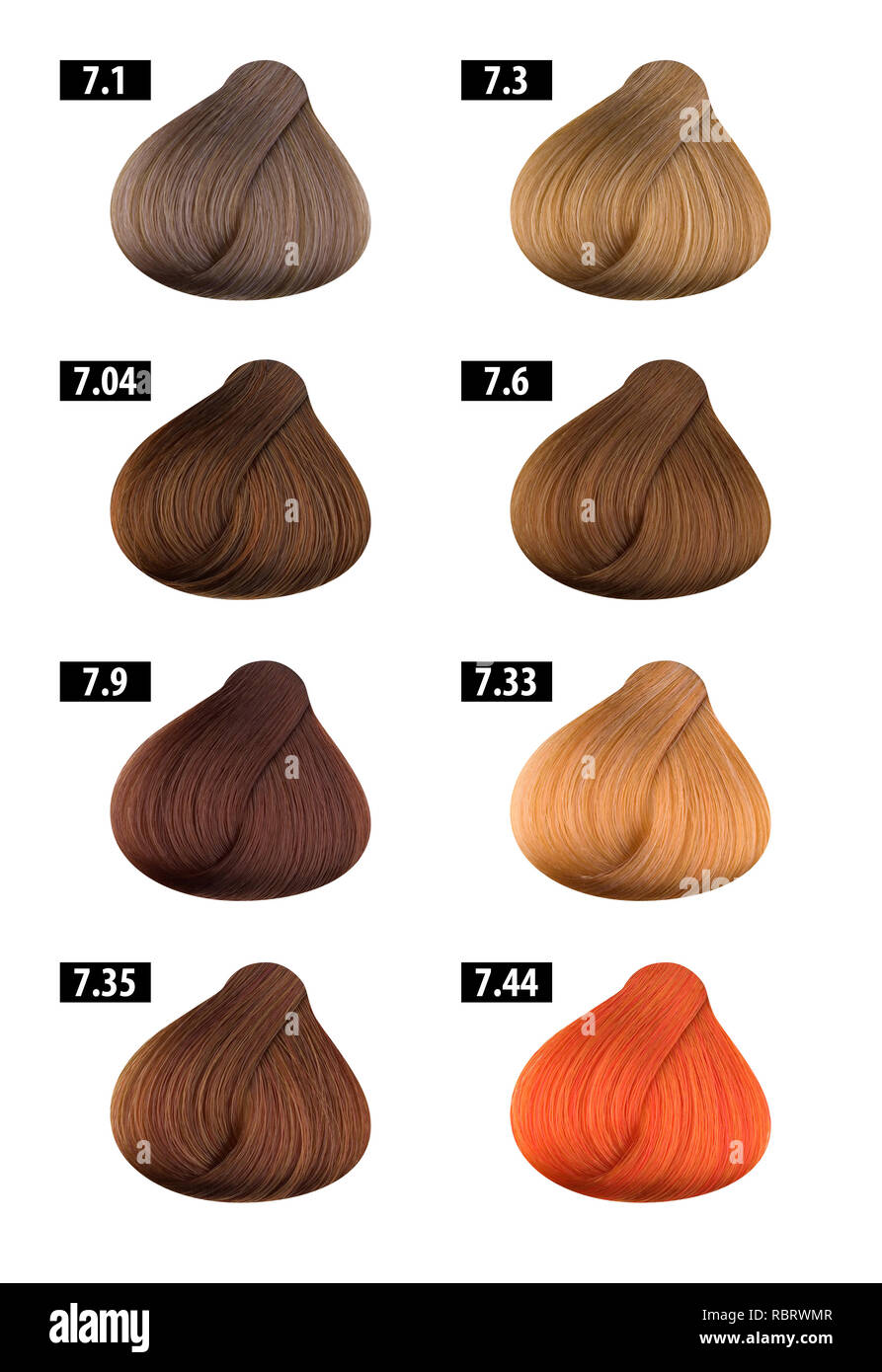Color de pelo y el tinte para el pelo, colores, color gráfico número 7  Fotografía de stock - Alamy