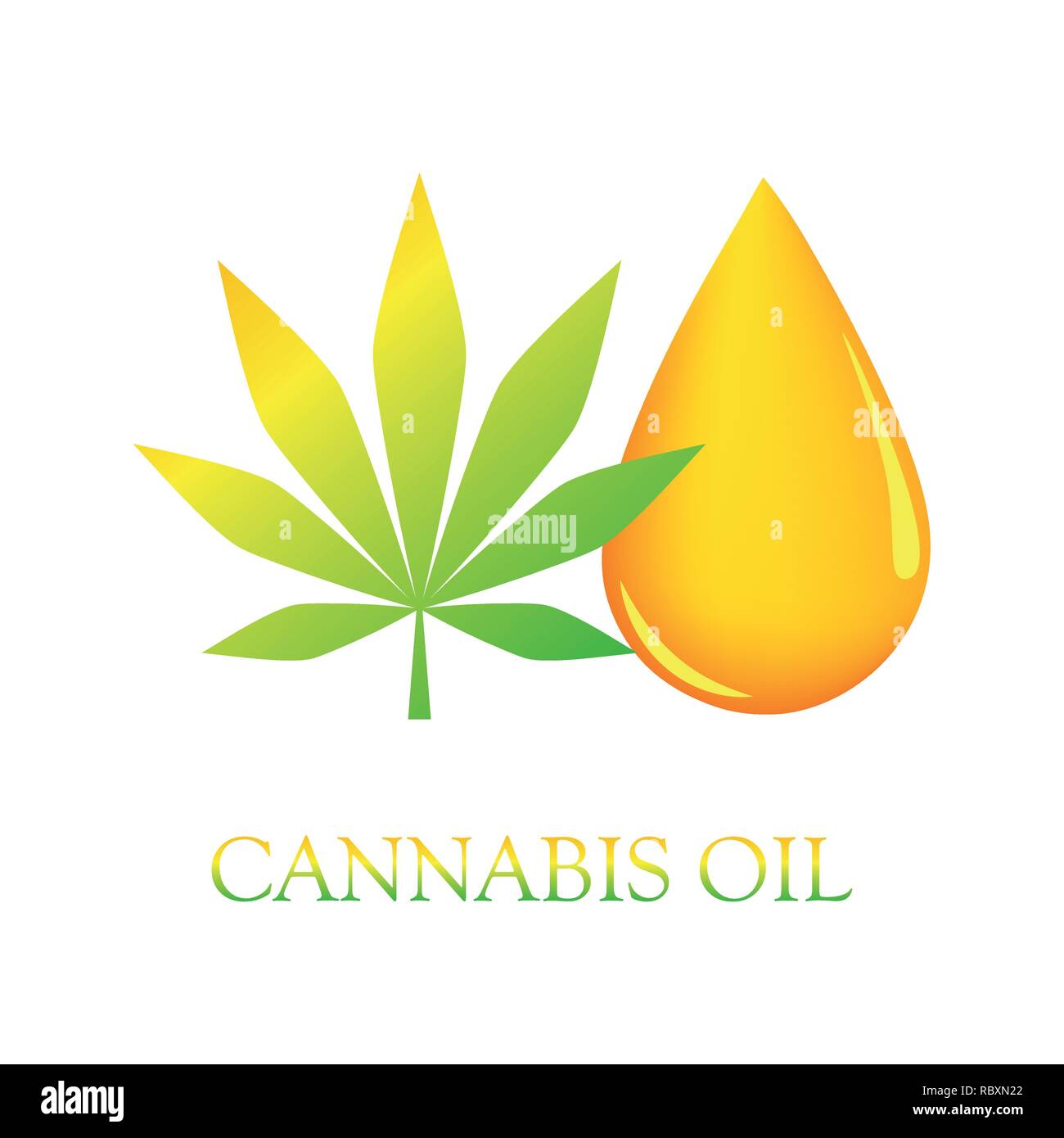 Cdb gota de aceite de cannabis y hoja ilustración vectorial EPS10 Ilustración del Vector