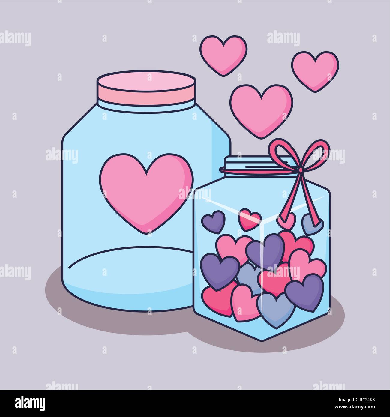 Feliz día de San Valentín con frascos diseño ilustración vectorial Imagen  Vector de stock - Alamy
