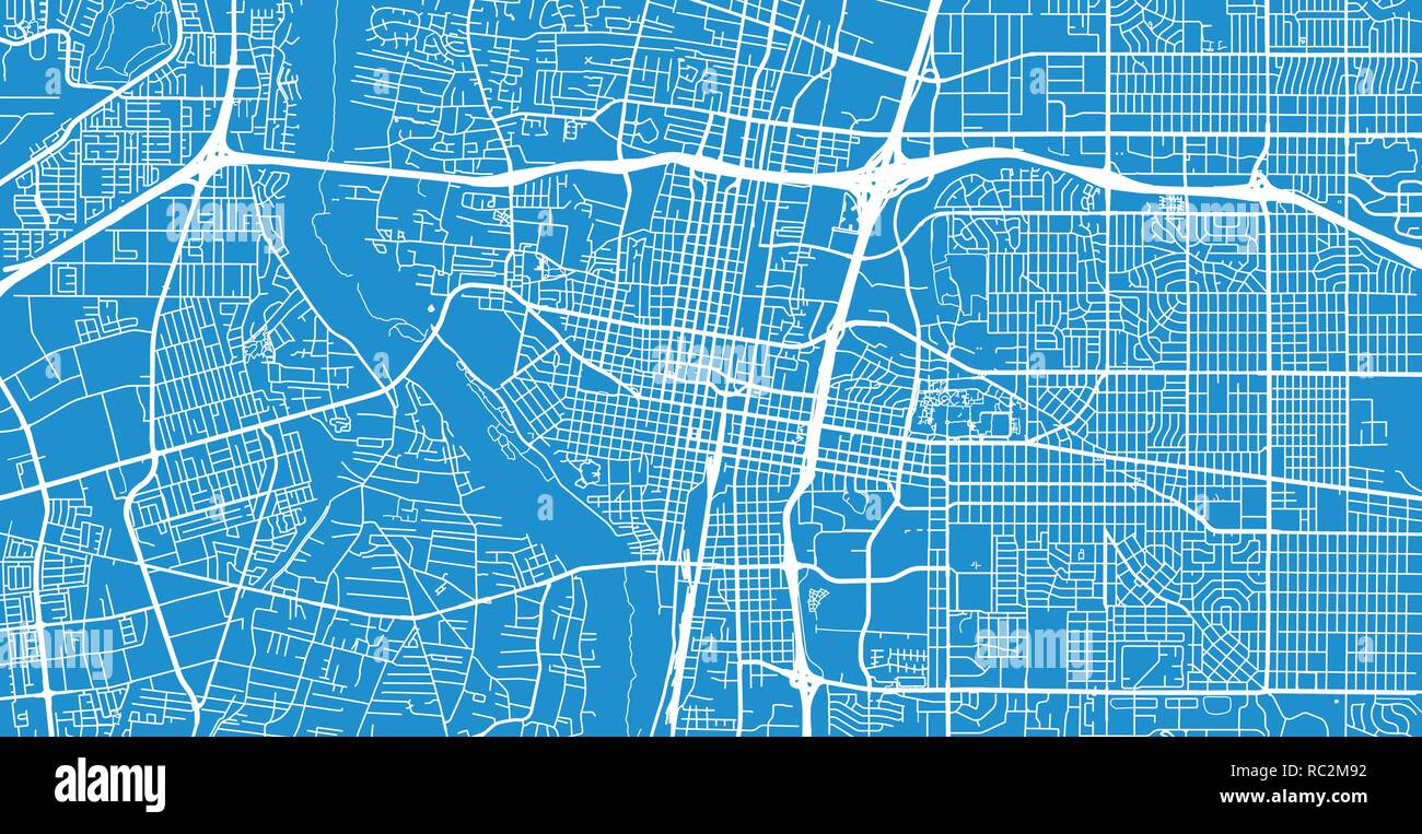 Vector Urbano Mapa De La Ciudad De Albuquerque Nuevo Mexico