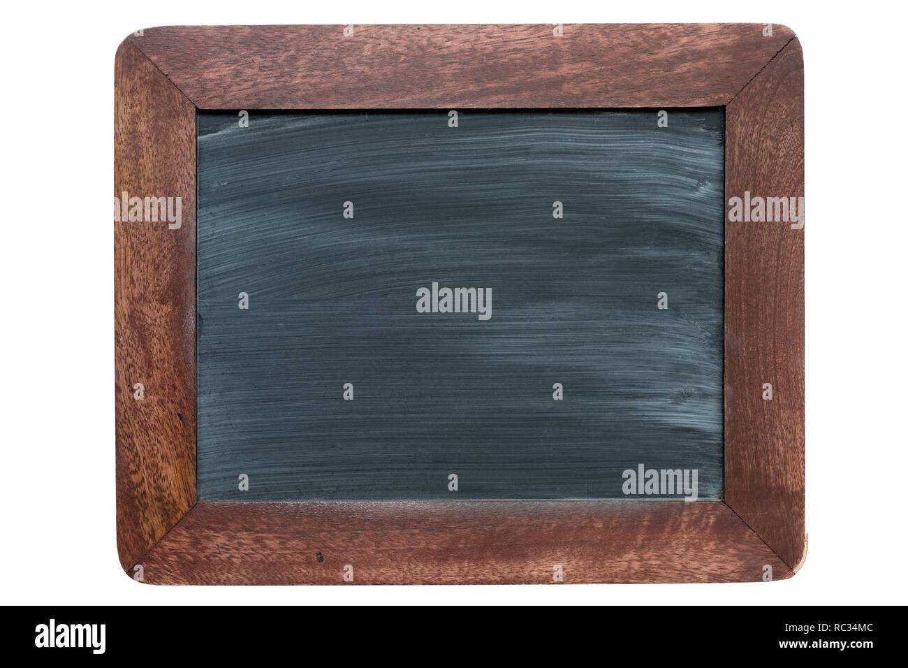 Enmarcado de madera vintage escuela pizarra con esponja el patrón de manchas Foto de stock