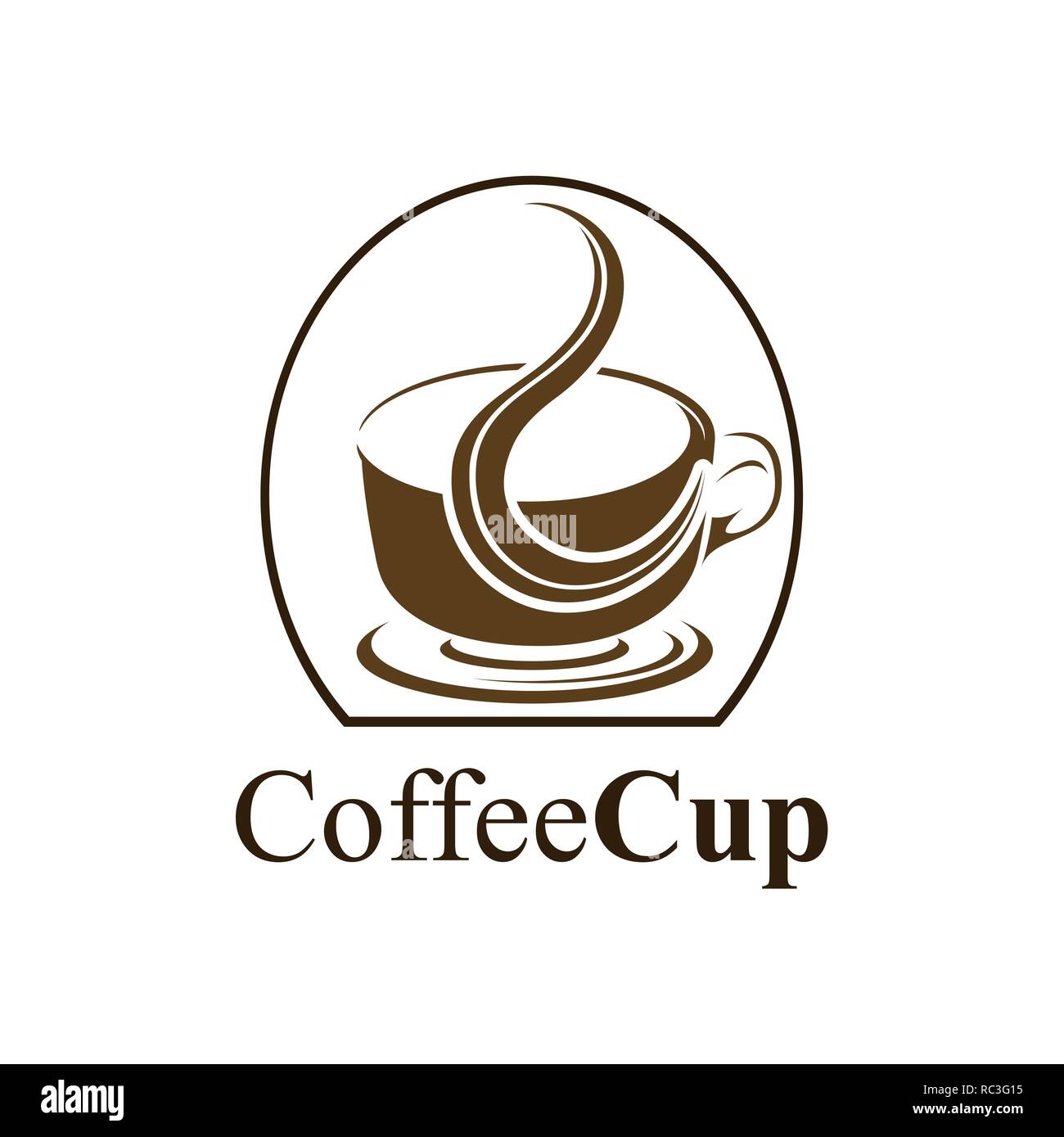 Concepto de diseño el logotipo de la taza de café. Símbolo gráfico vectorial del elemento de plantilla Ilustración del Vector
