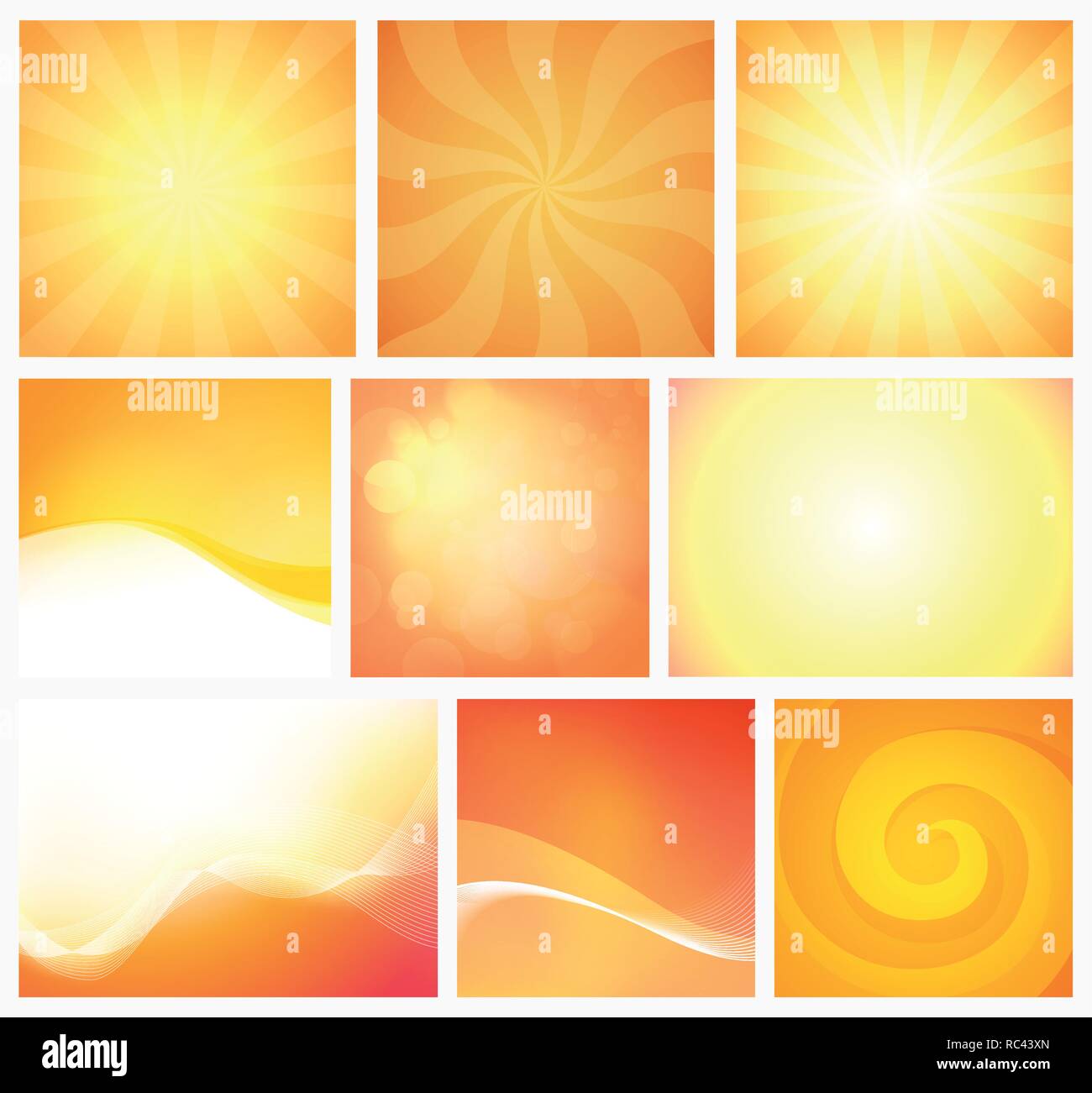 Conjunto De Naranja Amarillo Fondos Abstractos Con Colores Calidos Diseno De Elemento Vectorial Con Brillante Colorido Tapiz Ilustracion De Luz Sol Calido Y Crea Imagen Vector De Stock Alamy