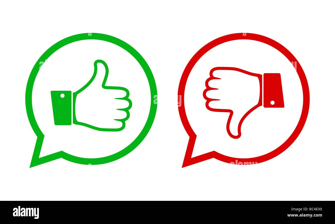 Pulgar Arriba Y Abajo Los Iconos Rojos Y Verdes Ilustracion Vectorial Me Gusta Y Disgusta Botones Redondos En Un Diseno Plano Imagen Vector De Stock Alamy