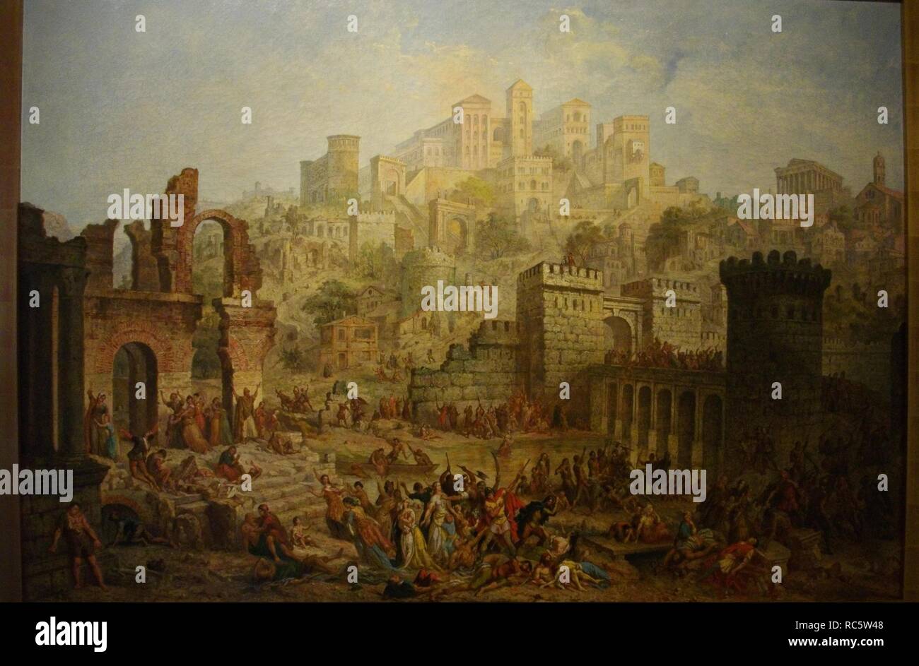 La matanza de judíos en Metz durante la primera cruzada. Museo: Musée d'Art et d'Histoire, Metz. Autor: Migette, Auguste. Foto de stock