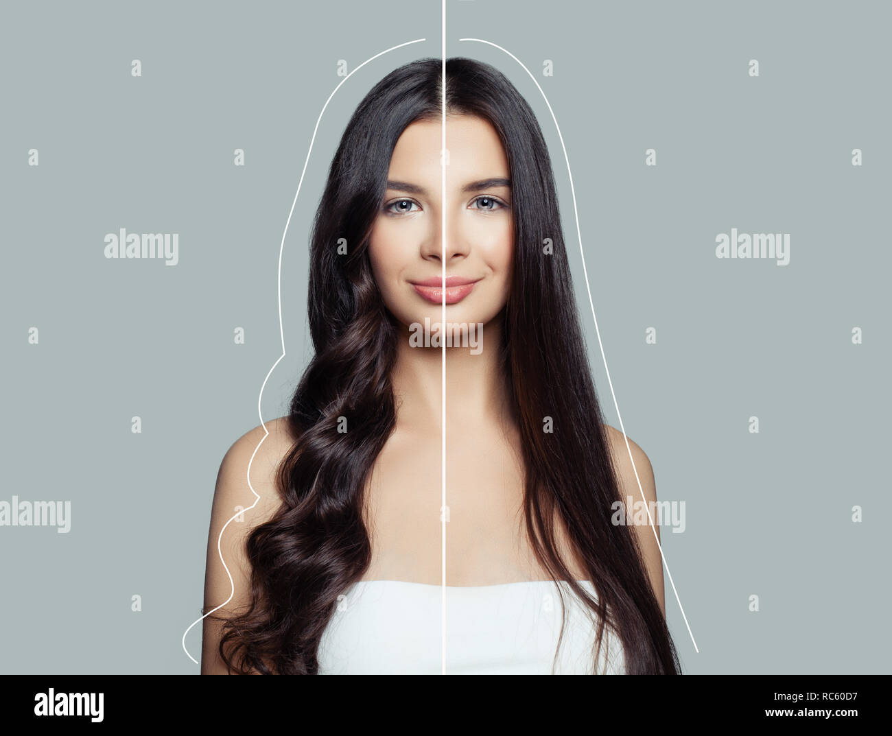 Planchar el cabello fotografías e imágenes de alta resolución - Alamy