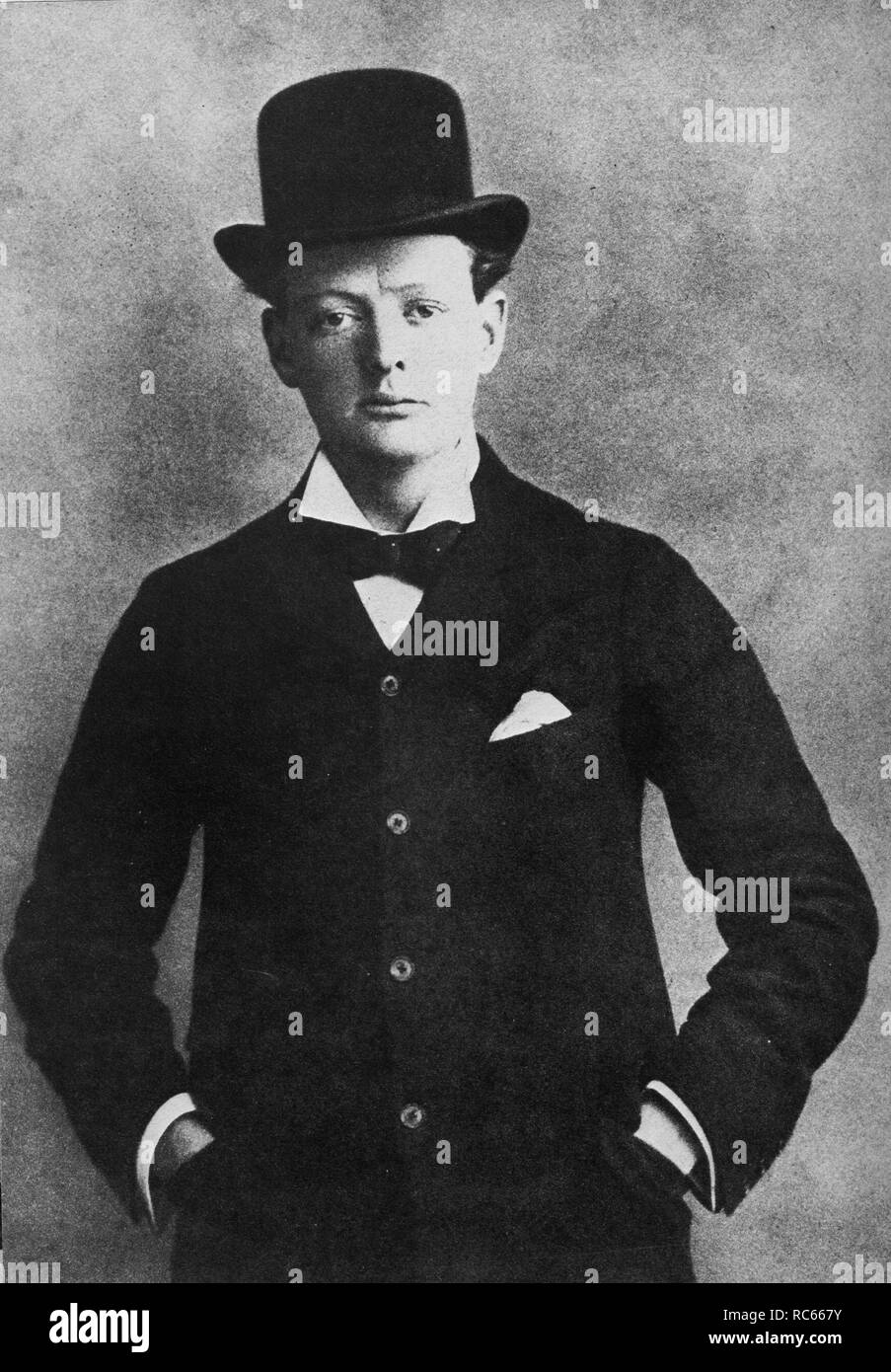 Winston Churchill renunció a su comisión del ejército en mayo de 1899 como candidato conservador para Oldham Foto de stock