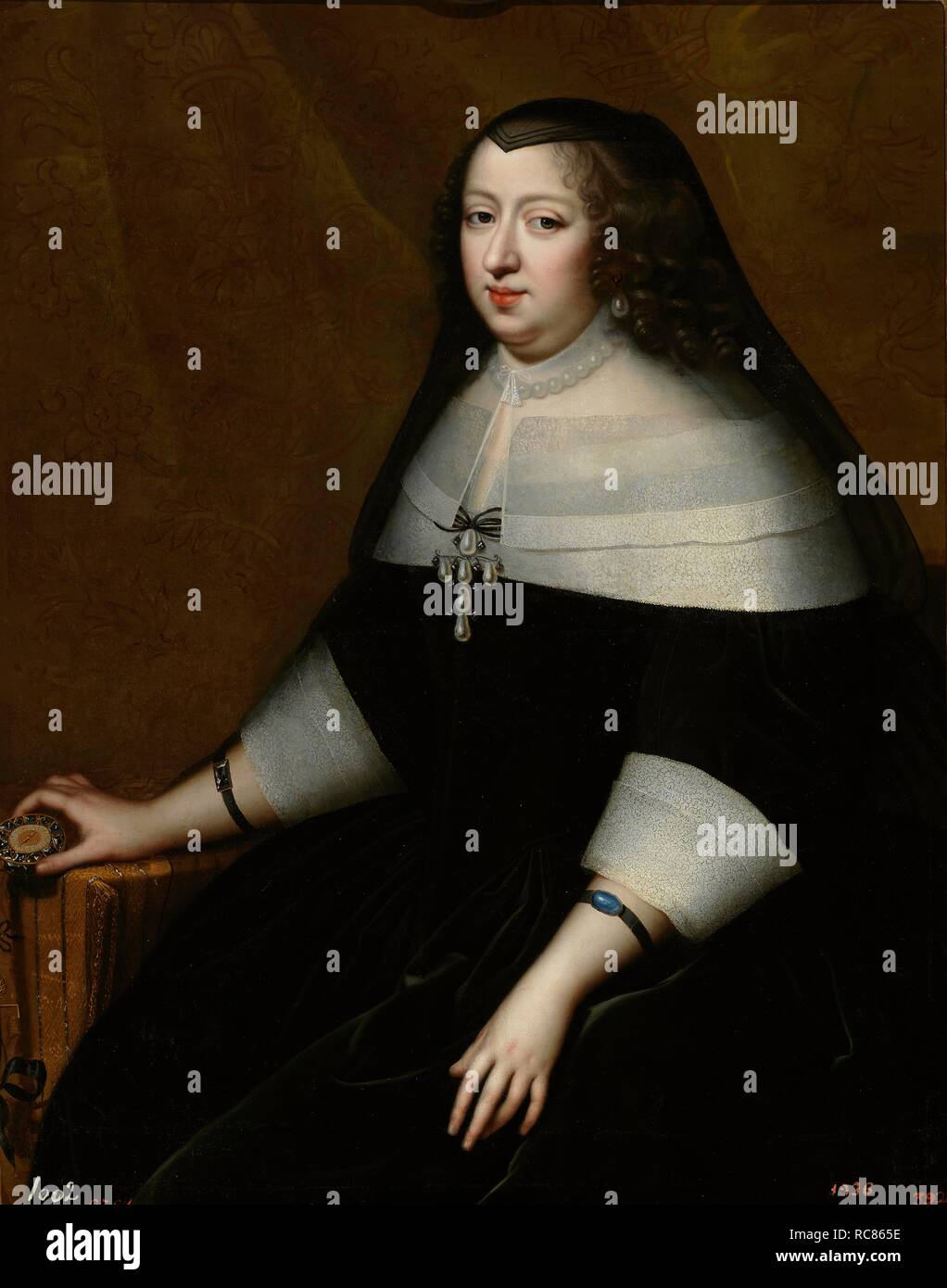 Retrato de Ana de Austria (1601-1666). Museo: Museo del Prado, Madrid. Autor: BEAUBRUN, Henri. Foto de stock