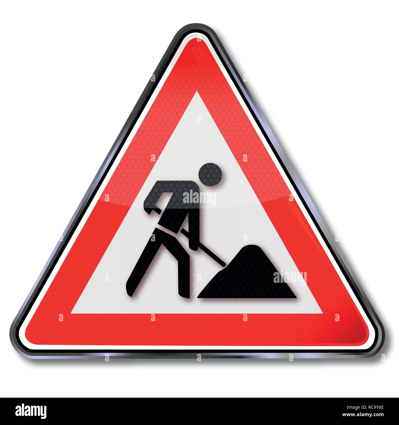 Señal de tráfico signo de construcción Ilustración del Vector