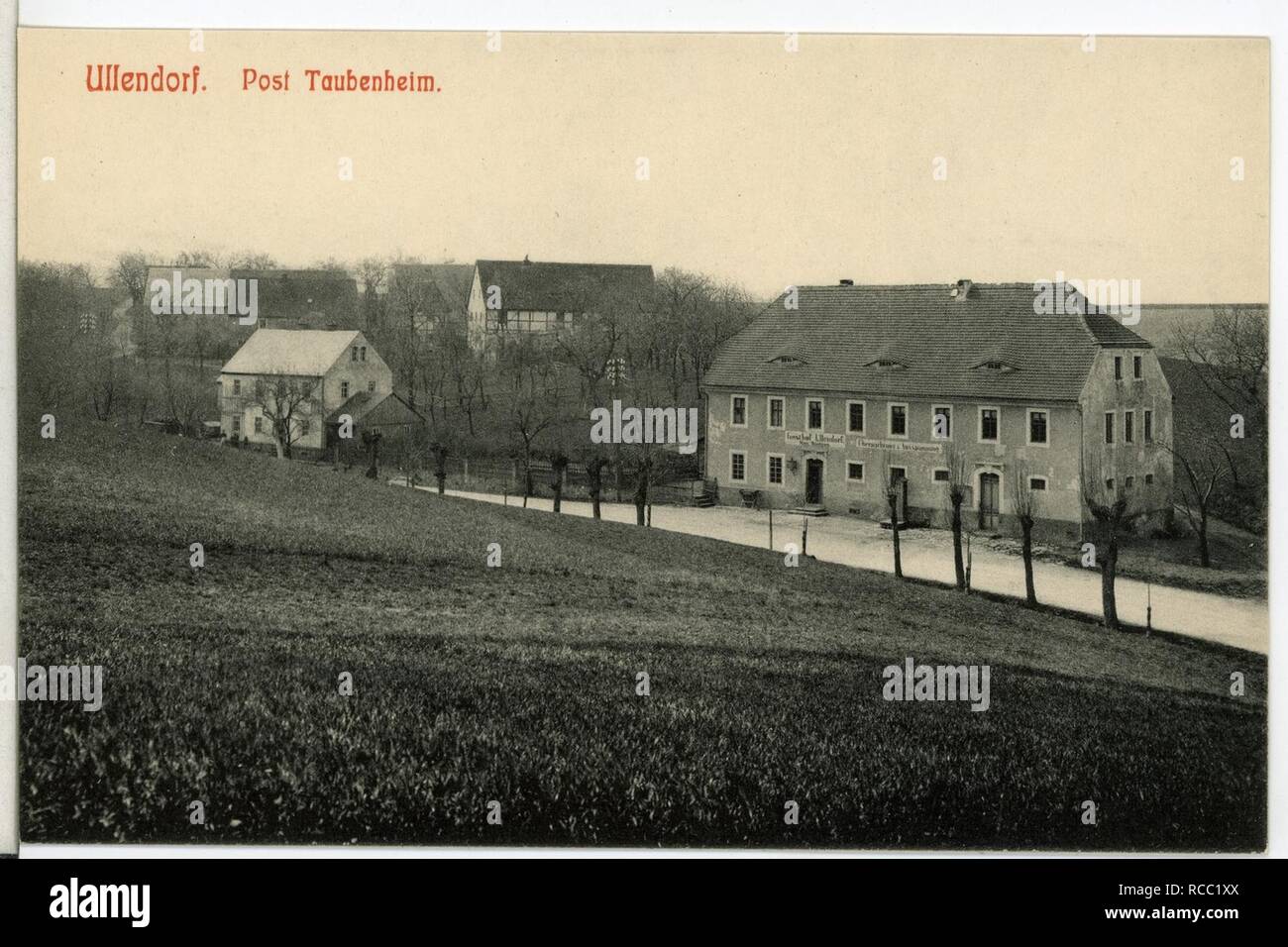 11908-Ullendorf-1910-Blick auf Ullendorf, Gasthof- Foto de stock