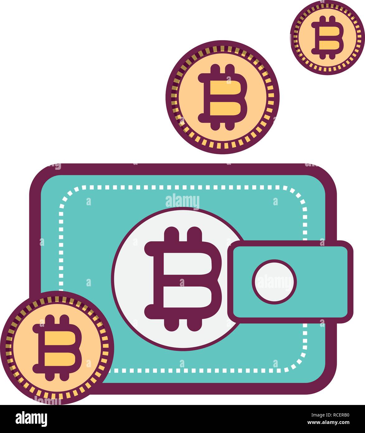 Monedero virtual bitcoin Imagen Vector de stock - Alamy