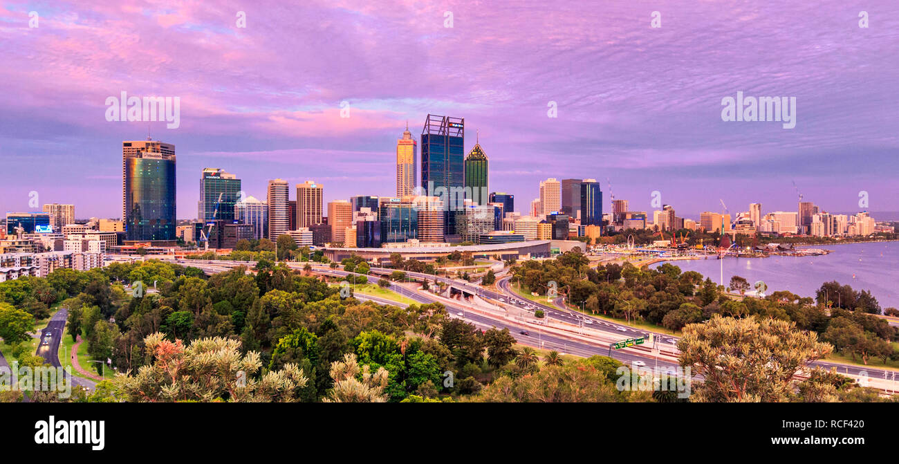 Atardecer en Perth, Australia Foto de stock