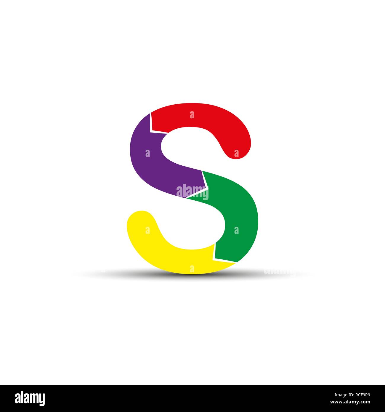 Letra S Se Extrae De Cuatro Flechas De Color Ilustración Del