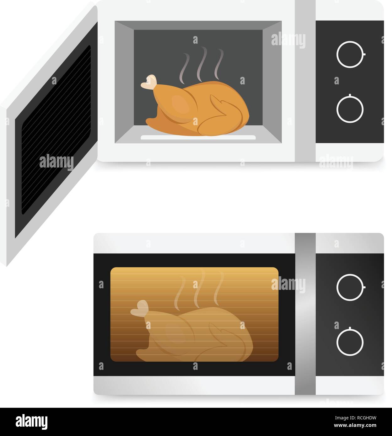Temporizador de cocina de pollo blanco brillante y detallado